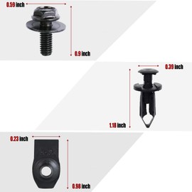 Xislet 45PCS Universal Style Engine Under Cover Splash Shield Guard Body Bolts Bumper Fender Liner Push Retainer Fastener Rivet Clips Compatible with Most Brand of Vehicles