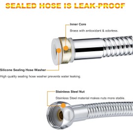 Dreamind Shower Hose 59 Inches 304 Stainless Steel Chrome Shower Hose Attachment