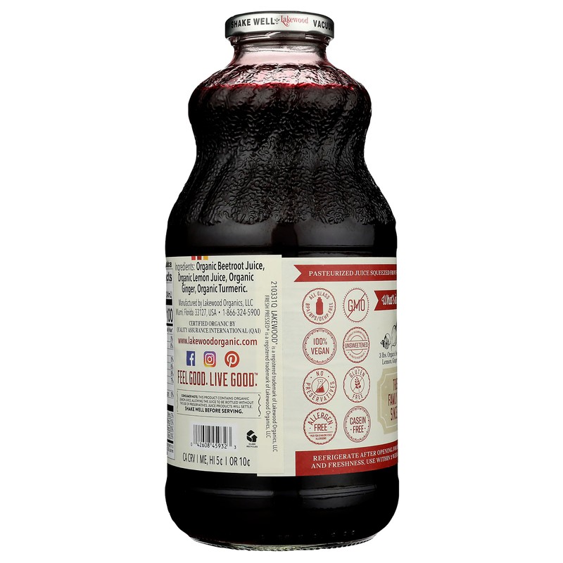 Lakewood Organic Beet Ginger Turmeric Juice, 32 FZ