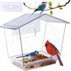 EMAISOTRE Clear Plastic Window Bird Feeder with Resilient Wall Stickers