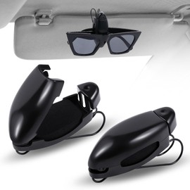 Frienda Car Sunglasses Holder Clip 2 Pieces Sunglasses Visor Clips for Car Sun Visor Glasses Holder Eyeglasses Mount Accessories(Black)
