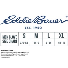 Eddie Bauer Touchscreen Warm Running Gloves, Standard Men's and Women's Cool Weather Gloves, Black, Medium