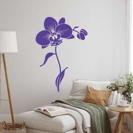 GRAZDesign Blumen Wandattoo Orchidee Blüte Wandaufkleber Wohnzimmer, Flur, Küche auf Wand, Schrank, Tür - 57x40cm / mint