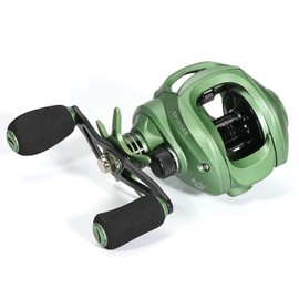 Sougayilang Fishing Baitcasting Reel, Baitcaster Fishing Reels with 9+1BB,Magnetic Braking System- Green- Left