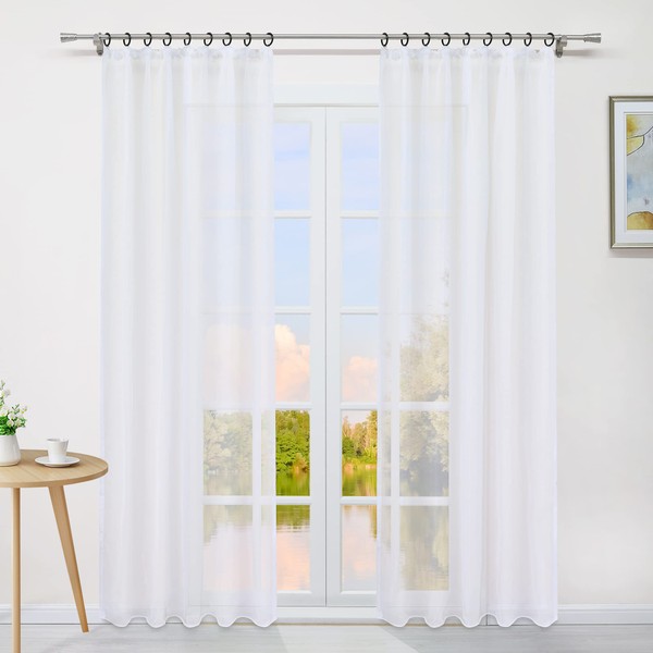 Yujiao Mao Plain Voile Curtain with Ruffle Tape, Curtains, 1