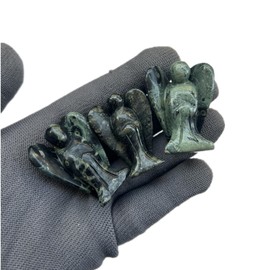 Sunshcat Natural Kambaba Jasper 1.5 inches Carving Pocket Palm Stone Figurines,Healing Crystal Prayer Guardian Angel Statue Decoration