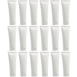 20PCS 50ml/1.3oz Empty White Plastic Cosmetic Lotion Tubes Squeeze Bottles Refillable Travel Makeup Sample Toiletry Facial Cleanser Shampoo Shower Gel Container Storage with Flip Cap