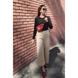 Promover Cropped Pants for Women Flare Yoga Pants Capris for Summer Loose Comfy Capri Pants for Business Casual(Light Khaki,M,25")