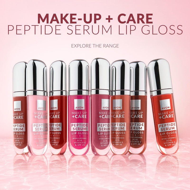 Avon Lip Gloss with Peptide Serum, Hydrating and Plumping with