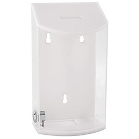 MCB - Rounded Acrylic Box - Charity Box - Donation Box - Collection Box - Tip Container - Kupat Tzedakah (White)