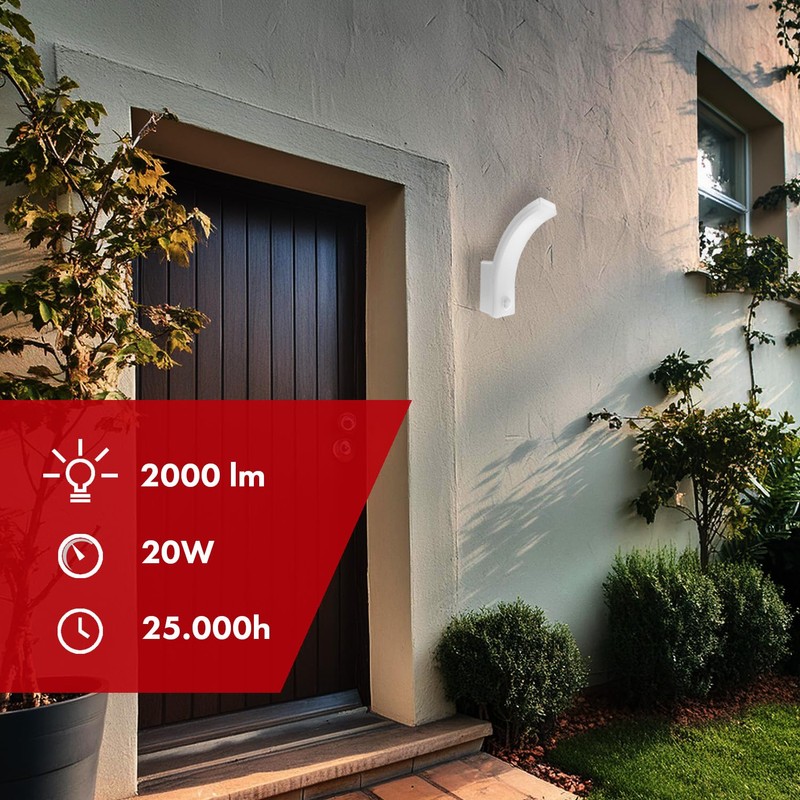 Maclean Motion Sensor LED lamp, PIR Motion Sensor, White, 20W,