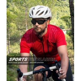 QALLY Sports Sun glasses Mens Sunglasses for Running Fishing Polarized UV400 Sunglasses Men QS64-3V83