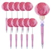 Beadthoven 10pcs Fluffy Beadable Pens, DIY Pom Pom Plastic Beaded