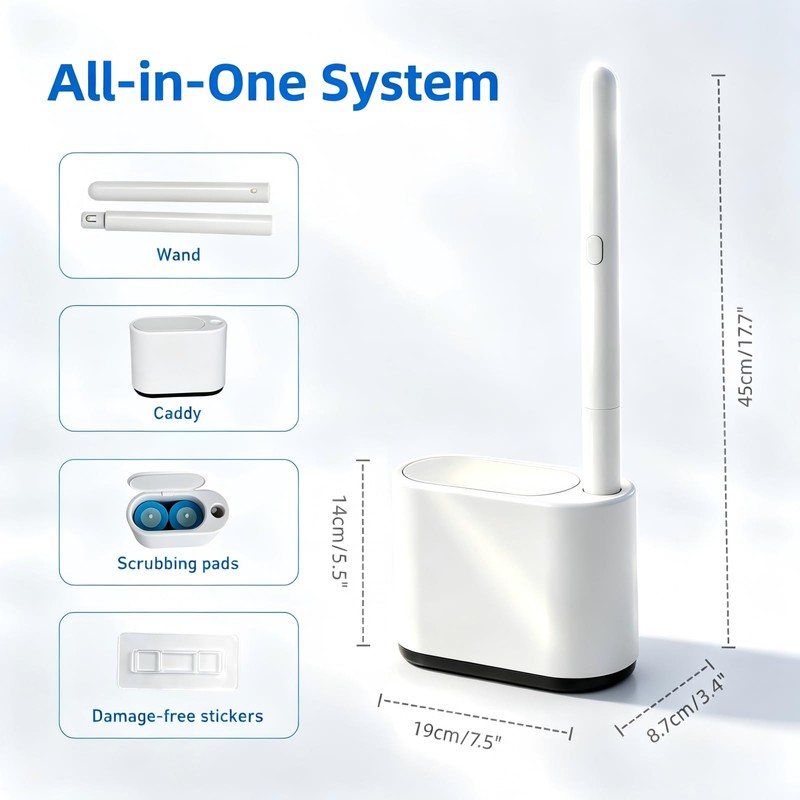 Disposable Toilet Brush – Hygienic Contact-Free, White