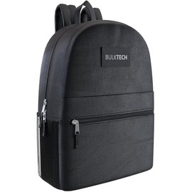 1 Pack Backpack, Wholesale 17-Inch Lightweight Bookbags for Kids, Adults, School, Classroom, Travel, Gym with 1 Large, 1 Small, 2 Side Pockets, Perfect for Events, Corporate Bundles, Black