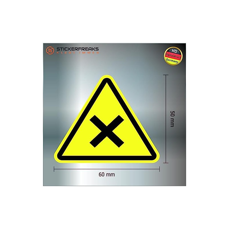 Pack of 8 Warning Stickers 6 x 5 cm Hazardous
