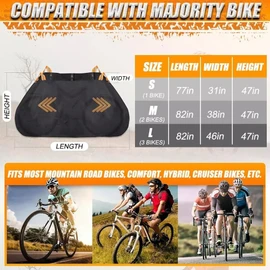KANCOKIT Bike Cover for Transport on Rack, Bicycle Covers for 2 Bikes on Rear Bike Rack, 600D Outdoor Storage Bike Travel Cover on Car Bike Rack, Waterproof Bike Rack Covers for 3 Bikes on Hitch