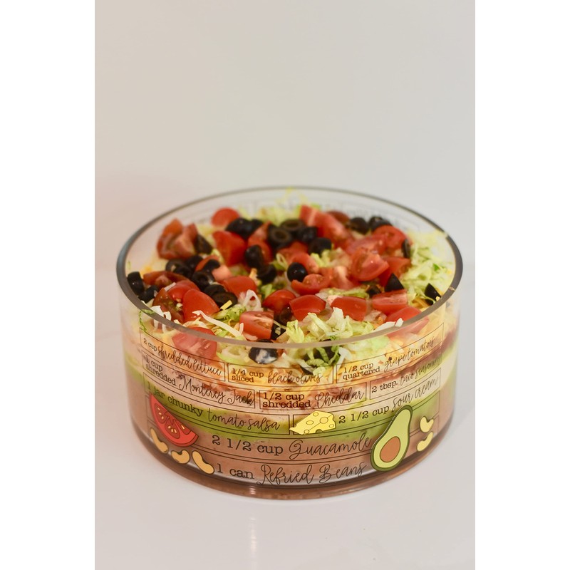 Mud Pie Glass Ingredients Bowl Set, 7 Layer Dip, bowl4