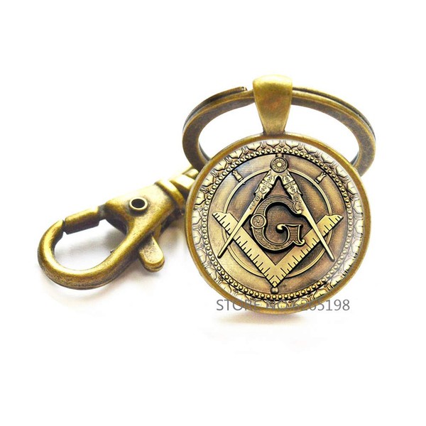 Freemasonry Masonic Keychain,Masonic Faith Hope Key Ring,Freemason Keychain,Art Glass Dome