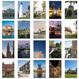 xtvinvm US City Milwaukee Wisconsin Travel Postcards from Around the World Vintage Postcard Pack for Mailing Business Christmas Holiday Birthday Postcards with Mailing Side Set of 20