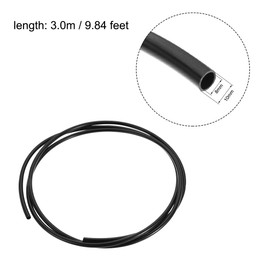 uxcell Nylon Line Hose Tube, 8mm(0.31") ID x 10mm(0.39") OD 3 Meter 9.8ft PA6 Nylon Tube Pneumatic Air Brake Tubing for Fluid Transfer Black