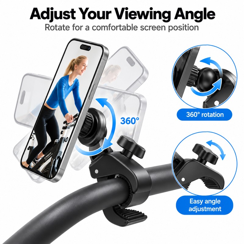 Magnetic Phone Holder for Treadmills, Golf Carts & Strollers –