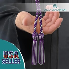 Endea Graduation Cordón de doble honor de dos colores (morado/plateado)