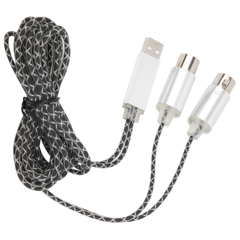 70.9in MIDI Cable to USB IN-OUT Converter Cable with Indicator