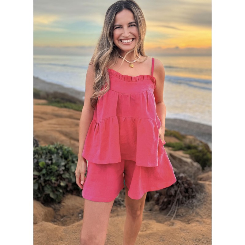 Know Me ME2119A Misses' Loose Fit Top and Pull-on Shorts