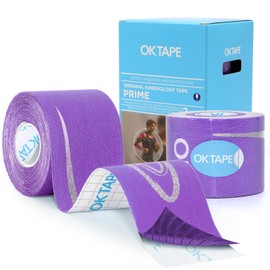 OK TAPE Prime Synthetic Kinesiology Tape, Stronger Support, More Durable, Water-Resistant Rayon K Tape, Reflective Design Kinetic Tape, Uncut, 2" x 16.4'-Purple 2Rolls
