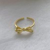 HUASAI Gold Bow Ring for Women: Non Tarnish, Adjustable, Stackable,