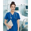 Women's V-Neck Scrub Tops - Stretchy Nursing Uniform Top with