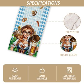 Linen Oktoberfest Table Runner Octoberfest German Bavarian Beer Festival Party Decorations and Supplies for Home Kitchen Dining Room Table-13×72''