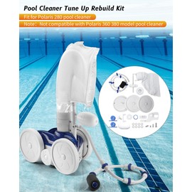 Rebuild Repair Kit Fit for Polaris Zodiac Automatic Pool Cleaner 280 Include Wheel, Drive Shaft, Tire, Turbine Bearing, Sweep Hose, All Purpoe Bag, Wheel Bearing, Tailsweep Pro