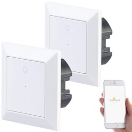 Luminea Home Control Lichtschalter WiFi: 2er-Set WLAN-Lichttaster, App, komp. zu Siri, Alexa & Google Assistant (Lichtschalter Alexa, Smart-Lichtschalter Alexa, Kippschalter)