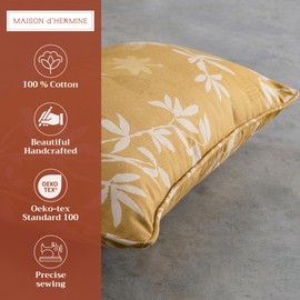 Maison d' Hermine Decorative Pillow Covers 12x20 Inch Rectangular 100% Cotton Throw Pillow Covers with Zipper - Chair, Couches, Sofas, Bedroom, Home, Gifts for Mothers Day (Louxor - Dark Beige)