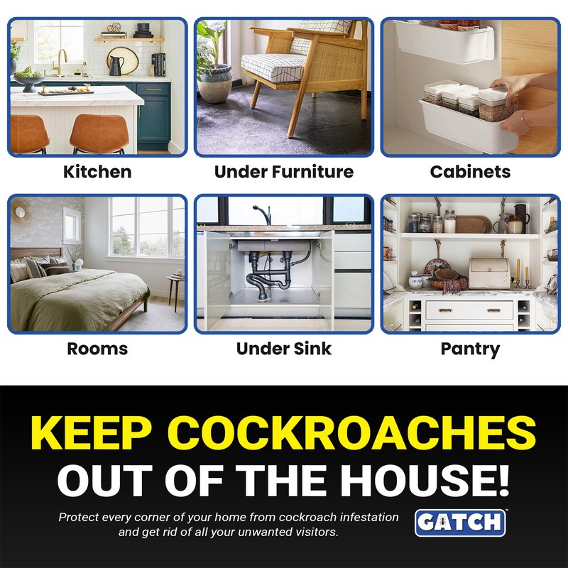 GATCH Roach Traps Indoor (24 Pack), Sticky Baited Cockroach Traps,