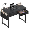 DLisiting Small Desk with Fabric Drawers for Bedroom, 32 Inch