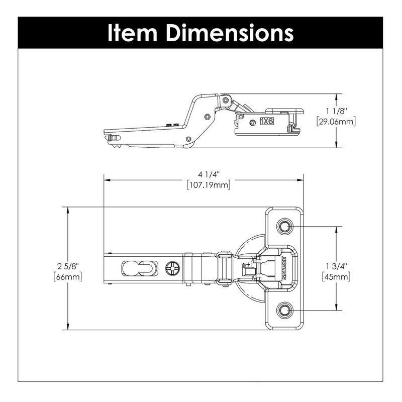 Hickory Hardware HH74722-14 - Inset Concealed Euro Cabinet Door Hinges