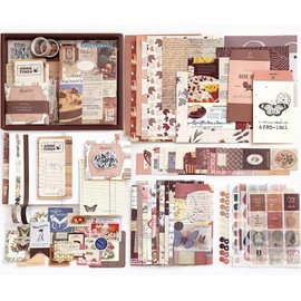 Kit Estético de Álbumes de Recortes, 346 Piezas Álbumes de Recortes Clásico, Diarios DIY de Juego de Suministros con Pegatinas Decorativos, Ideas de Regalos de Cumpleaños para Amigas y Niñas (1)