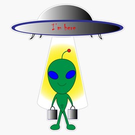 I'M Here Alien And Hoodies | Futurama Masks Vinyl Window Bumper Sticker Decal 5"