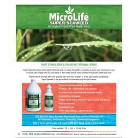MicroLife Super Seaweed Professional Grade Organic Liquid Concentrate Root Stimulator & Foliar Nutritional Spray for All Plants, 1 Gallon