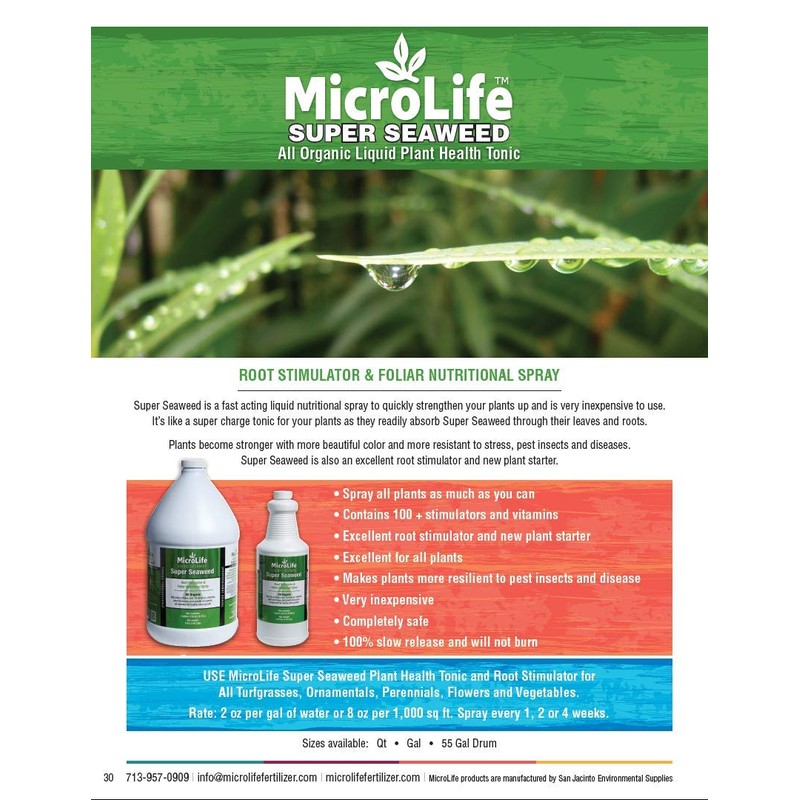 MicroLife Super Seaweed Professional Grade Organic Liquid Concentrate Root Stimulator