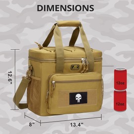 Taktische Lunch-Tasche für Männer, Isolierte und Auslaufsichere Lunchbox mit MOLLE-System, Große Kühl-Tasche für Erwachsene Damen & Herren – Verstellbar, Ideal für Arbeit, Picknick, Angeln & Büro