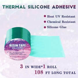 HKACSTHI 108 Feet Resin Tape for Epoxy Resin Molding Silicone Epoxy Resin Tape UV Tape Epoxy Release Tape for Pouring Thermal Tape High Temperature Tape (3 inches)