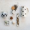 Creative Co-Op Farmhouse Stoneware Painted Polka Dots, Ivory and Black
