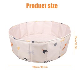 Lotvic Ball Pit, Foldable Baby Ball Pit, Waterproof Kids Ball Pit, Portable Baby Round Ocean Ball Pool, Ball Pit for Baby Toddler Boys Girls Dogs Cats Indoor Outdoor (100cm, Khaki)