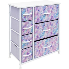 Sorbus Kids Dresser with 7 Drawers - Storage Chest Organizer Unit with Steel Frame, Wood Top & Handles, Tie-dye Fabric Bins for Clothes - Wide Furniture for Bedroom Hallway Kids Room Nursery & Closet