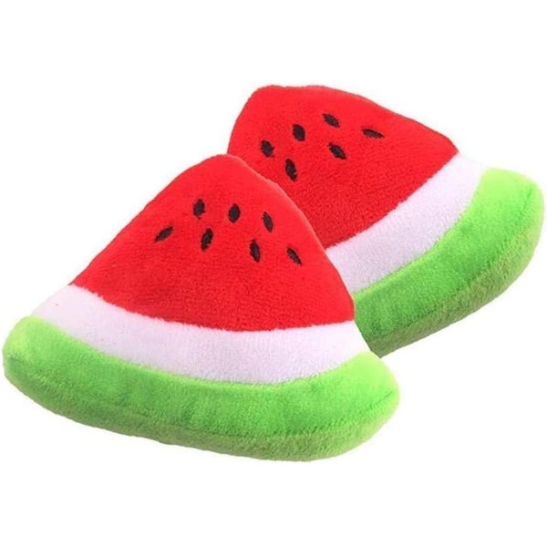 Calsgkspray Pet Chew Squeaker Squeaky Plush Cotton Triangle Ball Watermelon