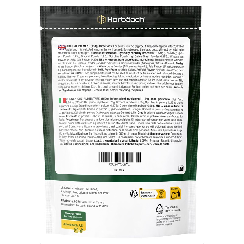 HI Supergreens - 21 Actives & KSM 150g Powder